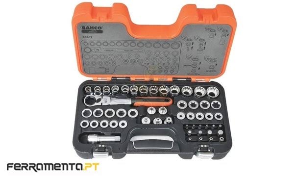 Jogo Caixa C/ Furo Passagem 1/4” 53un Bahco S530T