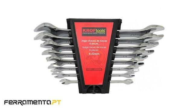 Jogo de Chaves de Boca 06-22mm 8Pcs Kroftools 100008
