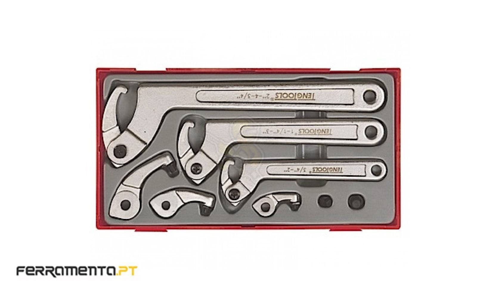 Jogo Chaves de Gancho Teng Tools TTHP08