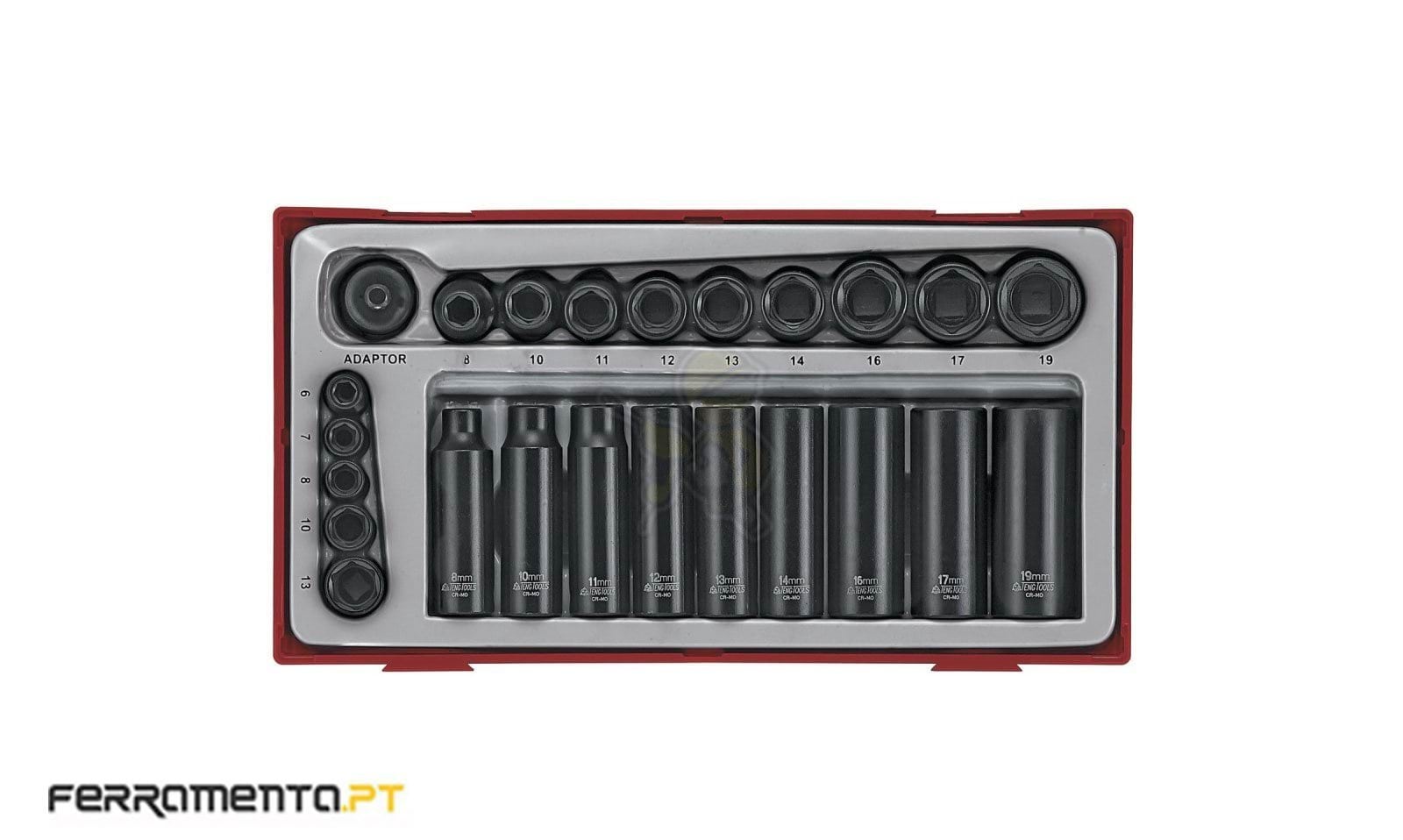 Jogo Chaves de Impacto 1/4" e 3/8" Teng Tools TT9024