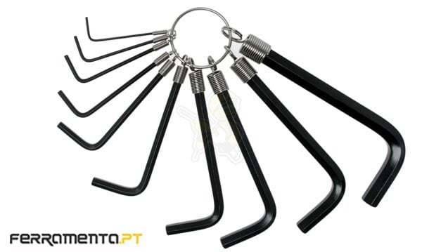 Jogo de 10 Chaves Sextavadas em Polegadas Teng Tools 1424