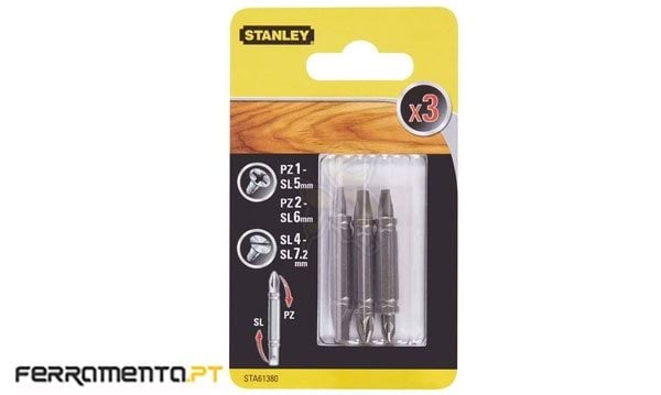 Jogo de 3 Pontas Duplas PZ/SL Stanley STA61380-XJ