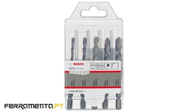 Jogo de 5 Brocas p/Cerâmica HEX-9 Ceramic Bosch 2608589528