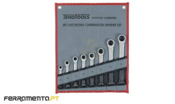 Jogo de 8 Chaves Boca Luneta com Roquete Teng Tools 6508RSMM