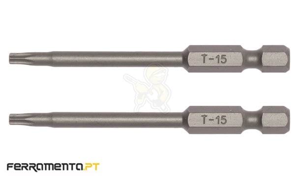 Jogo de Bits Torx T15 1/4" 2Pcs Teng Tools TX-7001502