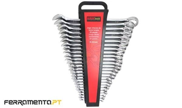 Jogo de Chaves Boca / Luneta 6-32mm 25Pcs Kroftools 1200025