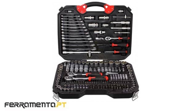 Jogo de Chaves de Caixa 1/4''-3/8''-1/2" 218 Pcs Kroftools 2218