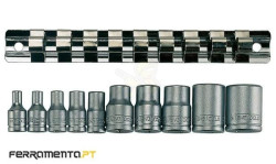 Jogo de Chaves de Caixa Torx 1/4" e 3/8" 10Pcs Teng Tools M-3814