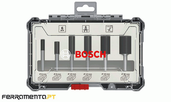 Jogo de Fresas Retas 6 Pcs encabadouro 6mm Bosch 2607017465