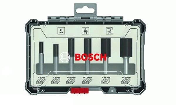 Jogo de Fresas Retas 6 Pcs encabadouro 8mm Bosch 2607017466