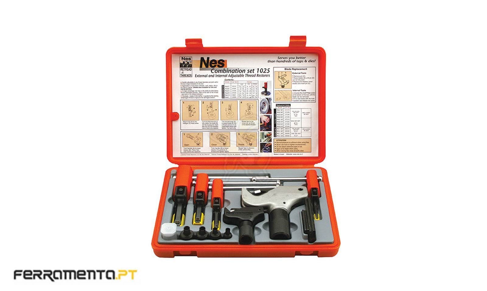 Jogo para Reparar Roscas Interiores e Exteriores NES 1025