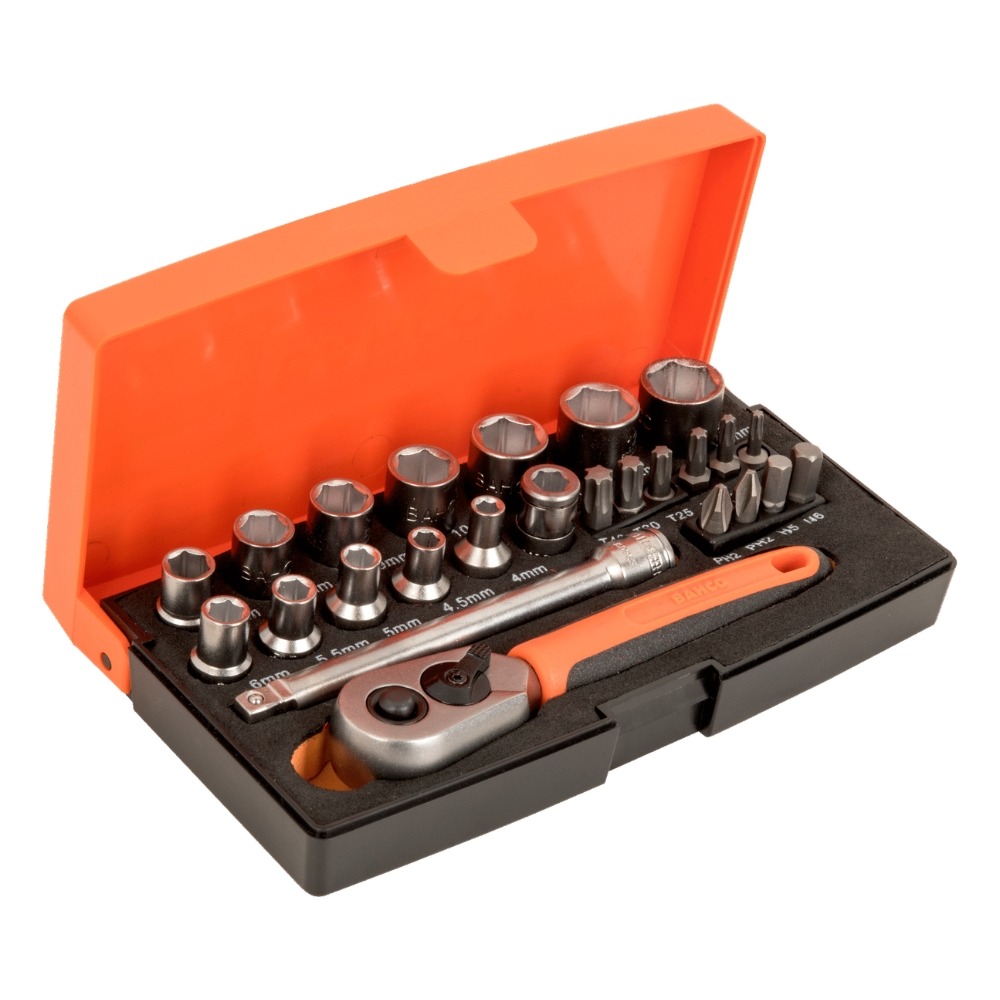 Jogo de Chaves de Caixa 1/4" com bits 25Pcs Bahco SL25
