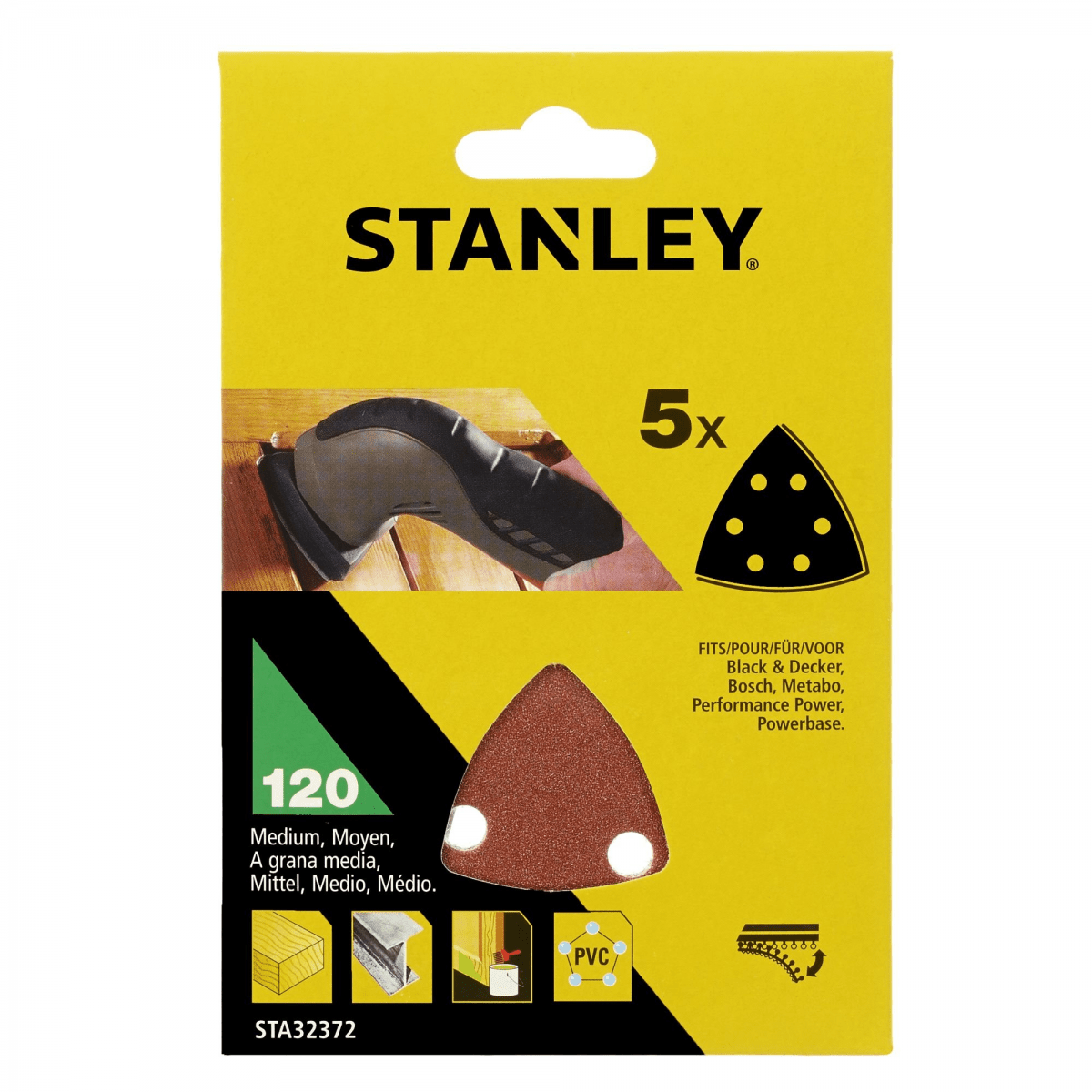 Lixas de Detalhes 93x93mm G120 Stanley STA32372-XJ