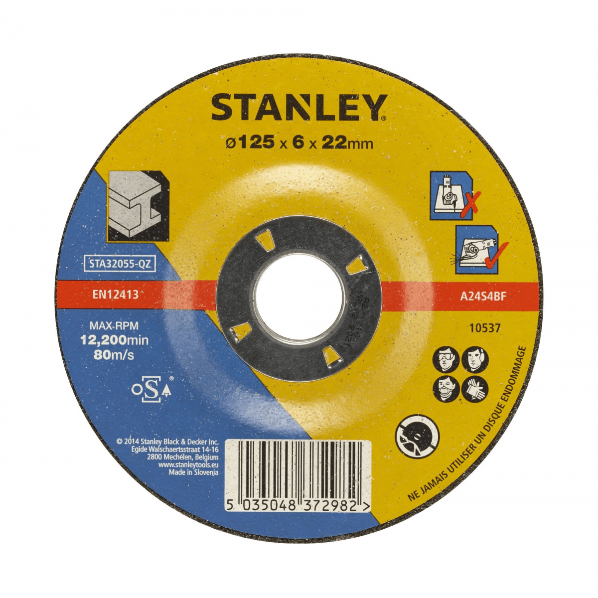 Disco de Desbaste 125mm p/ Metal Stanley STA32055-QZ