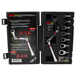 Jogo 8 Chaves Luneta Multiângulos c/ Roquete 8-19mm Kroftools 1130