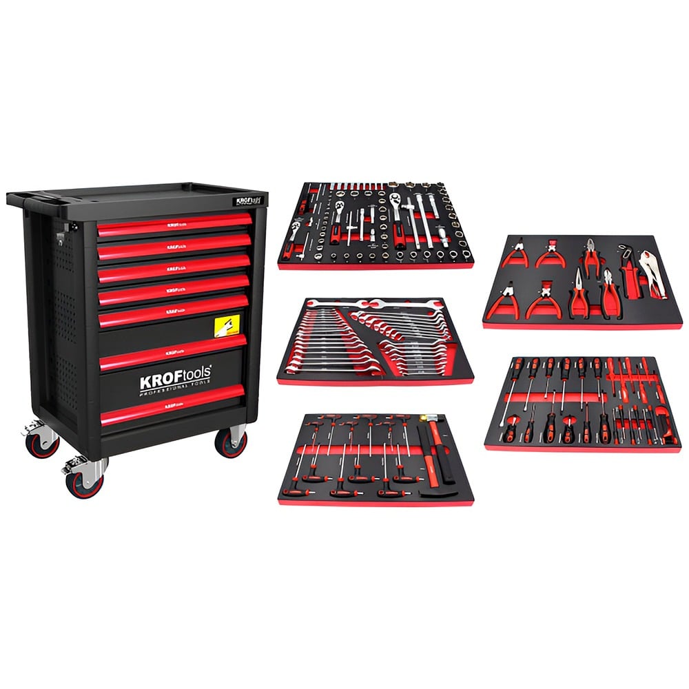 Carro de Ferramentas com 7 Gavetas 160Pcs Kroftools 8621