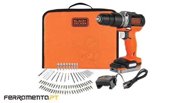 Kit Berbequim com Percussão 12V 1,5Ah Black&Decker BDCHD12S1A-QW