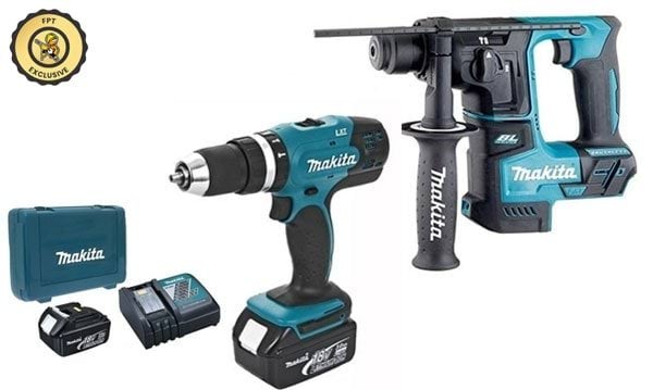 Kit Berbequim combinado + Martelo Ligeiro 18V Makita DLX2124RTJ