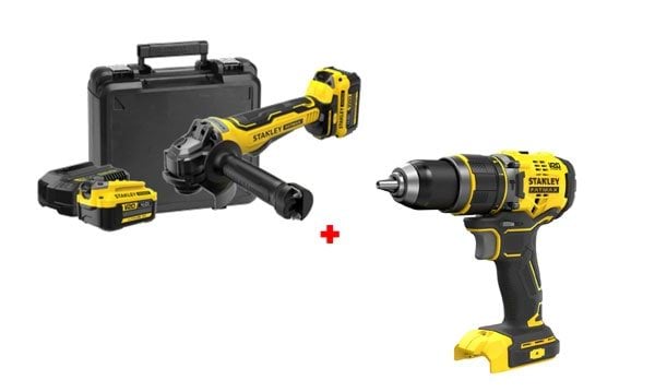 Kit Berbequim Combinado + Rebarbadora 125mm V20 Stanley CPROF739