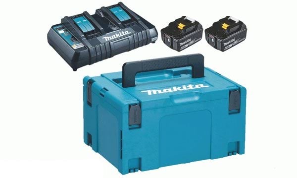 Kit de Baterias 6,0 Ah BL1860Bx2 + DC18RD Makita 198077-8