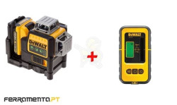 Kit Nível Laser Verde 3x 360º + Detetor 50m DE0892G-XJ DeWalt CPROF435