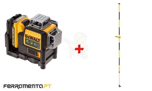 Kit Nível Laser Verde 3x 360º + Pontal 3,4m DE0882-XJ DeWalt CPROF534