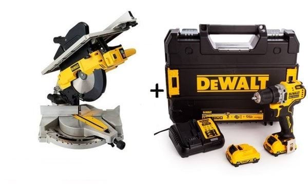 Kit Serra de Mesa 305mm + Berbequim c/Percussão 12V DeWalt CPROF625
