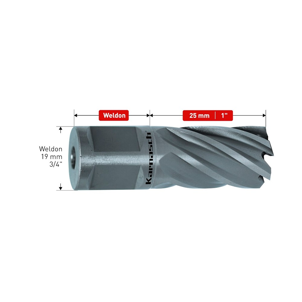Broca Anular HSS‑XE 19,0 x 25 mm Karnasch 201255019