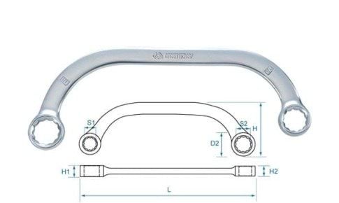 Chave de Luneta Curva 14x17 King Tony 19501417