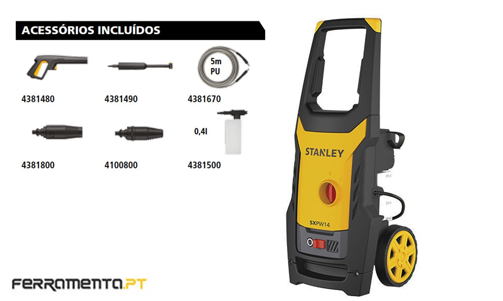 Stanley Lavadora de Alta Pressão 1400W 110 Bar SXPW14E