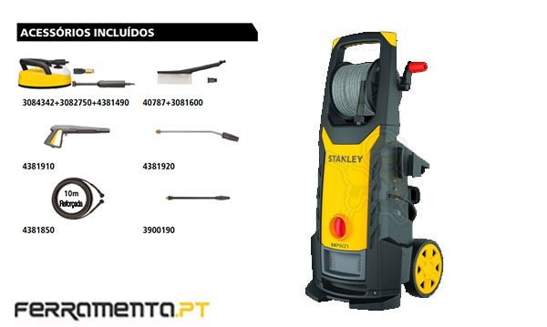 Lavadora de Alta Pressão 2100W 145 Bar + KIT Stanley SXPW21HPE