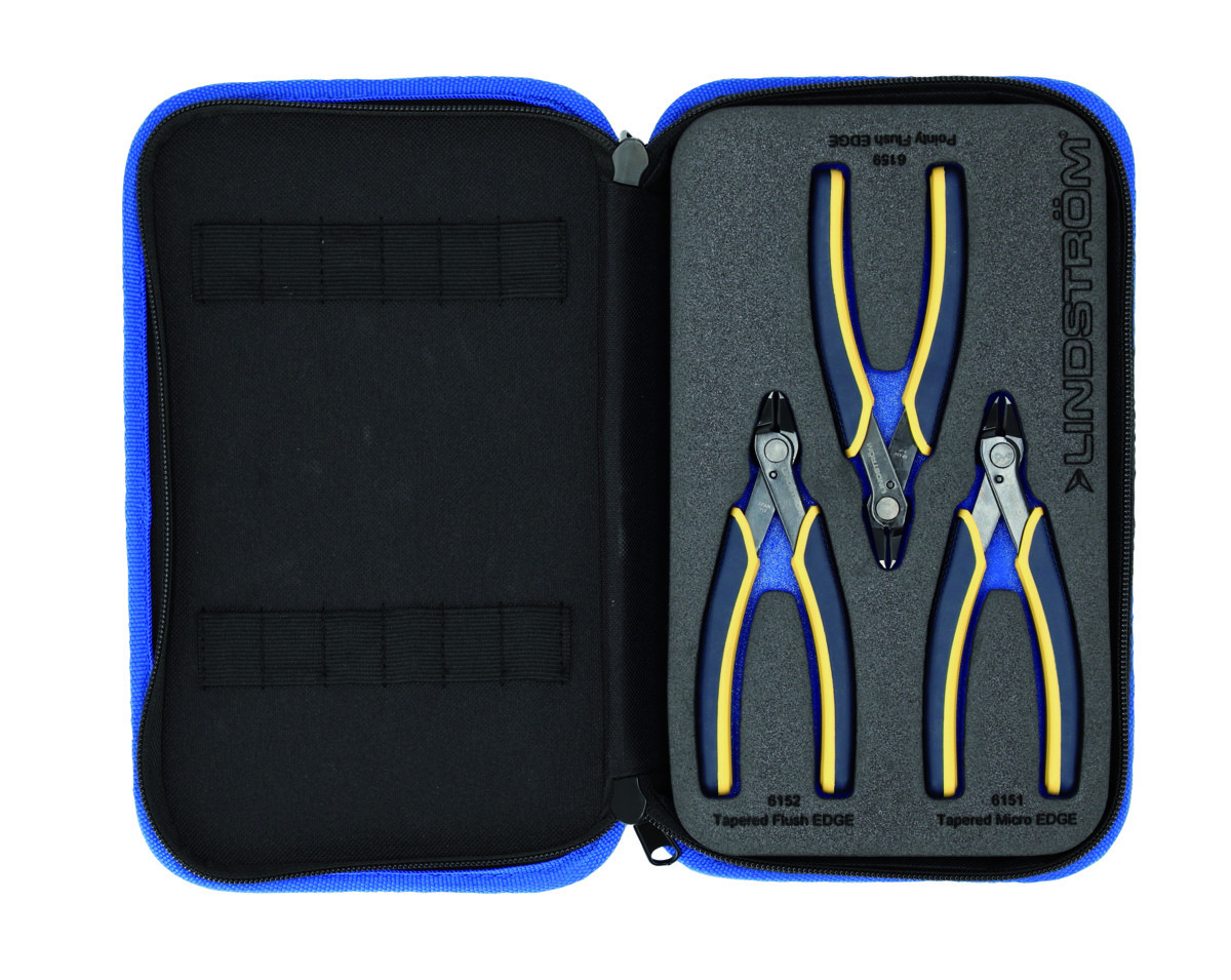 Conjunto de 3 alicates com corte cónico micro e nivelado e versão pontiaguda Lindström EDGE-LAUNCH1