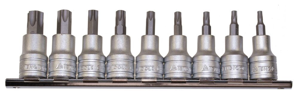 Conjunto de 9 peças de calhas com encaixe para chaves de fendas TPX de 3/8" Tengtools M3813TPX
