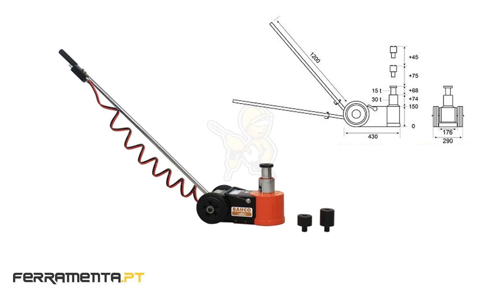 Macaco pneumático-hidraúlico compacto Bahco BH23015C
