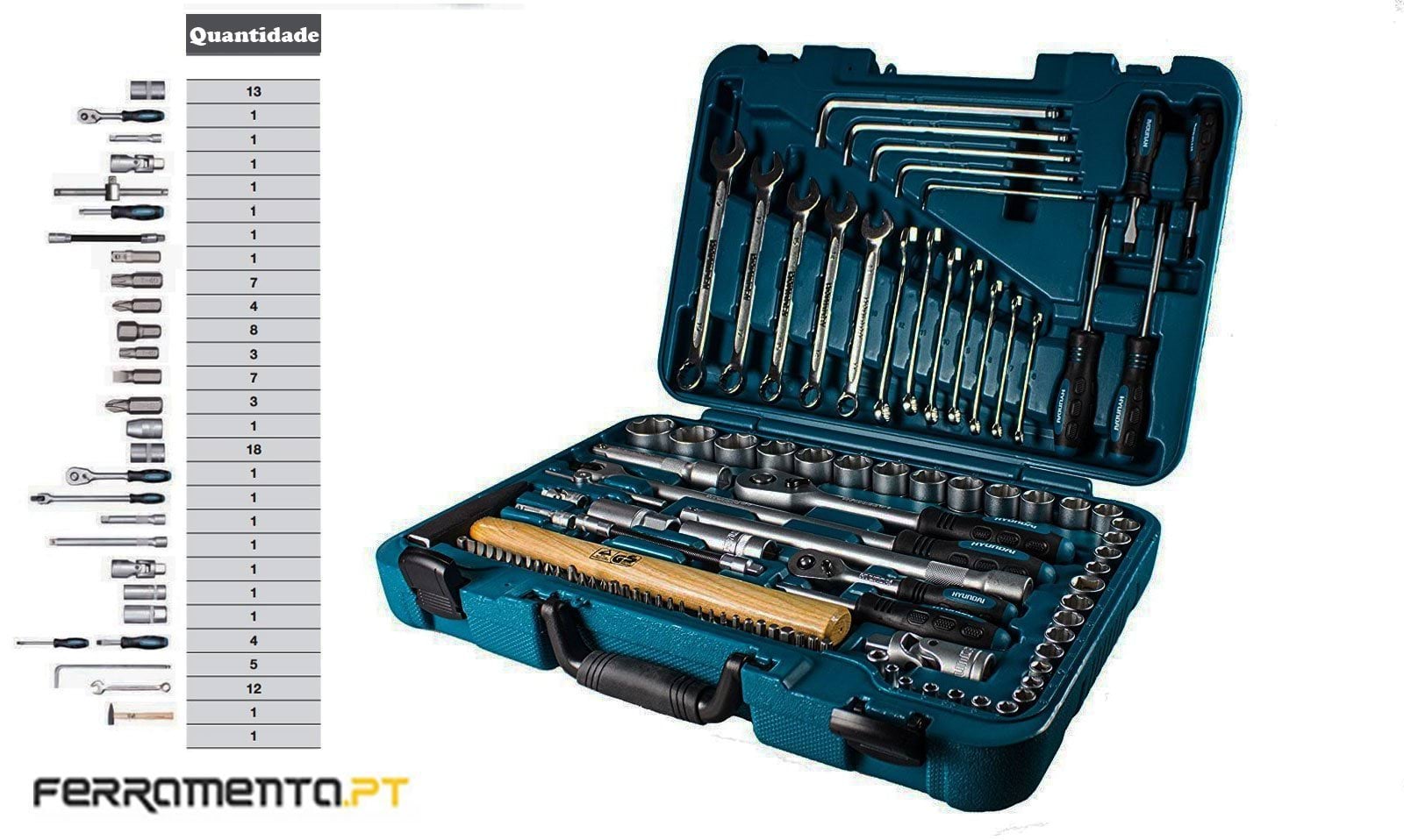 Mala de 101 Ferramentas Hyundai K101