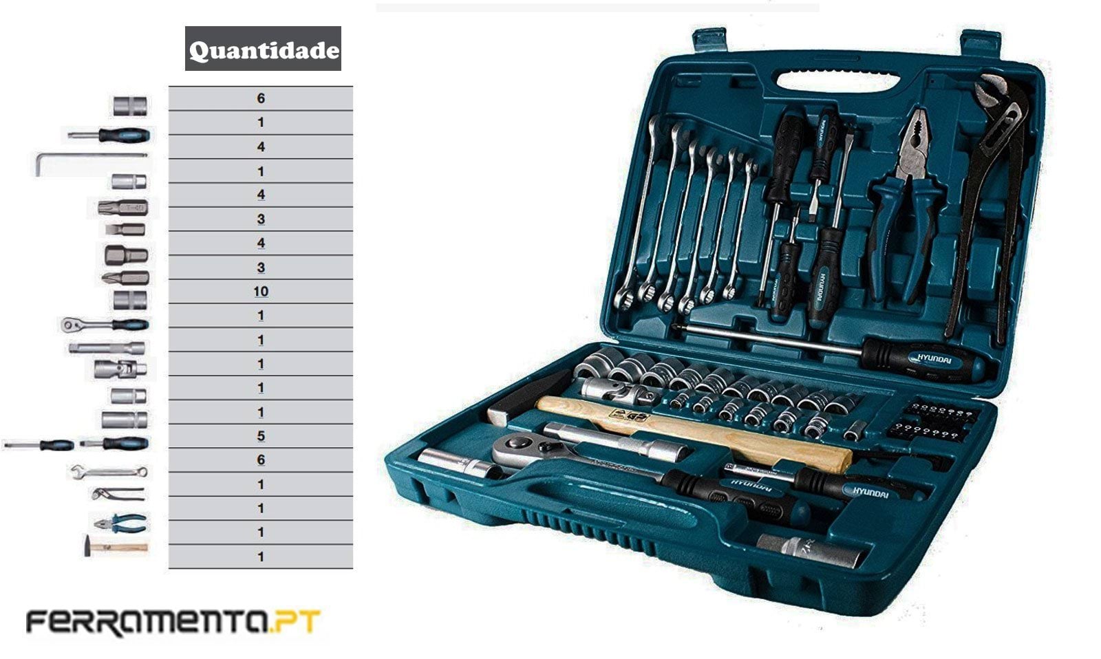 Mala de 56 Ferramentas Hyundai K56