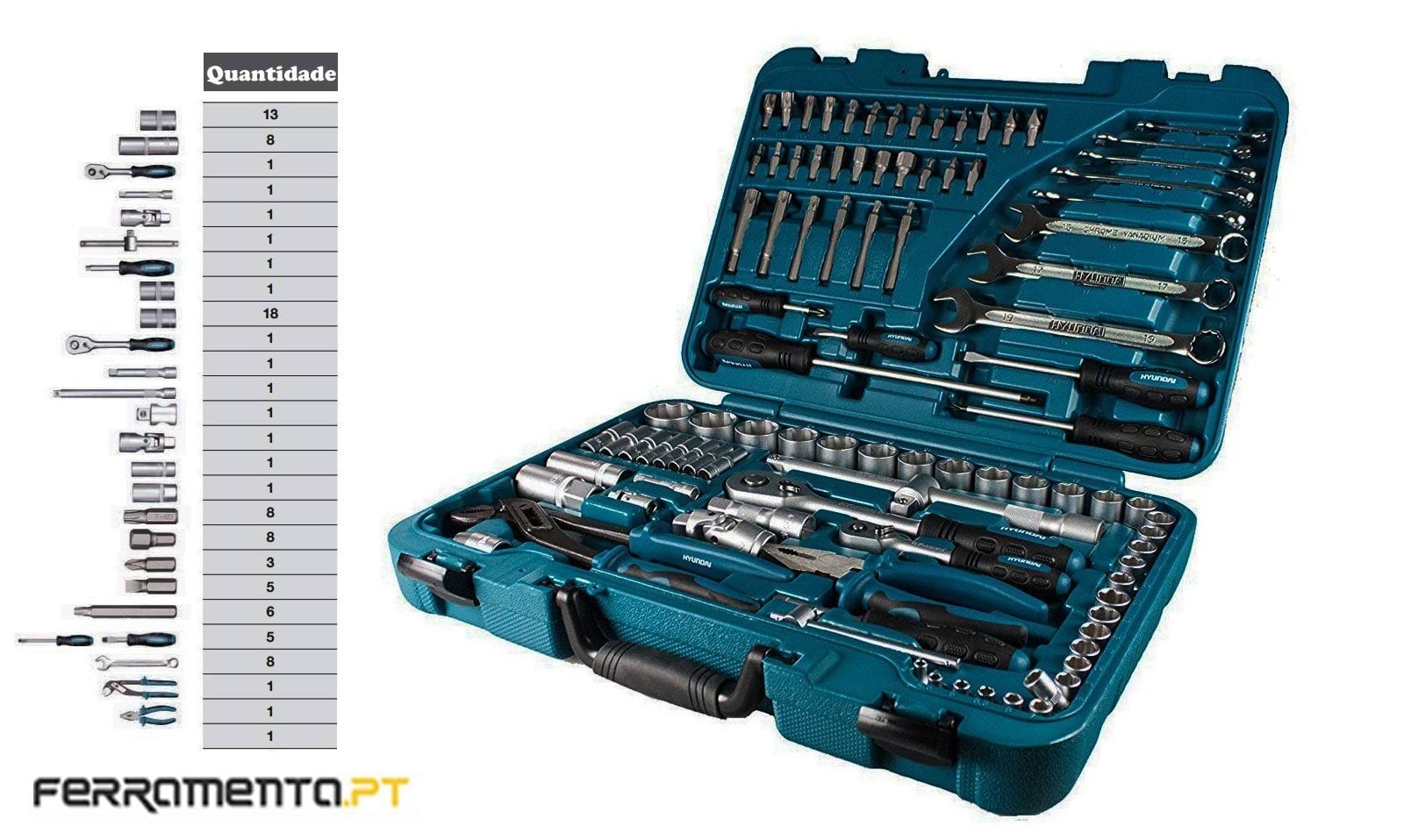 Mala de 98 Ferramentas Hyundai K98