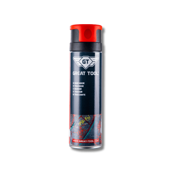 Spray Marcador Fluorescente Vermelho 500ml Great Tool GTQUPI50VER