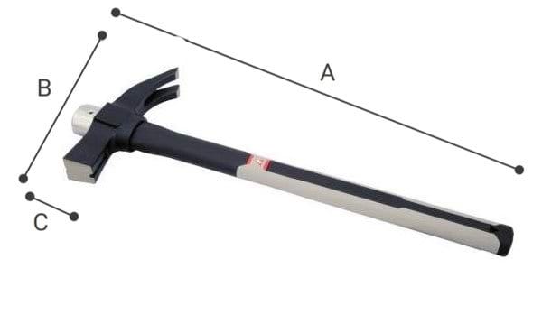 Martelo de Orelhas Fibra de Carbono 500g Bellota 8030 CI CF