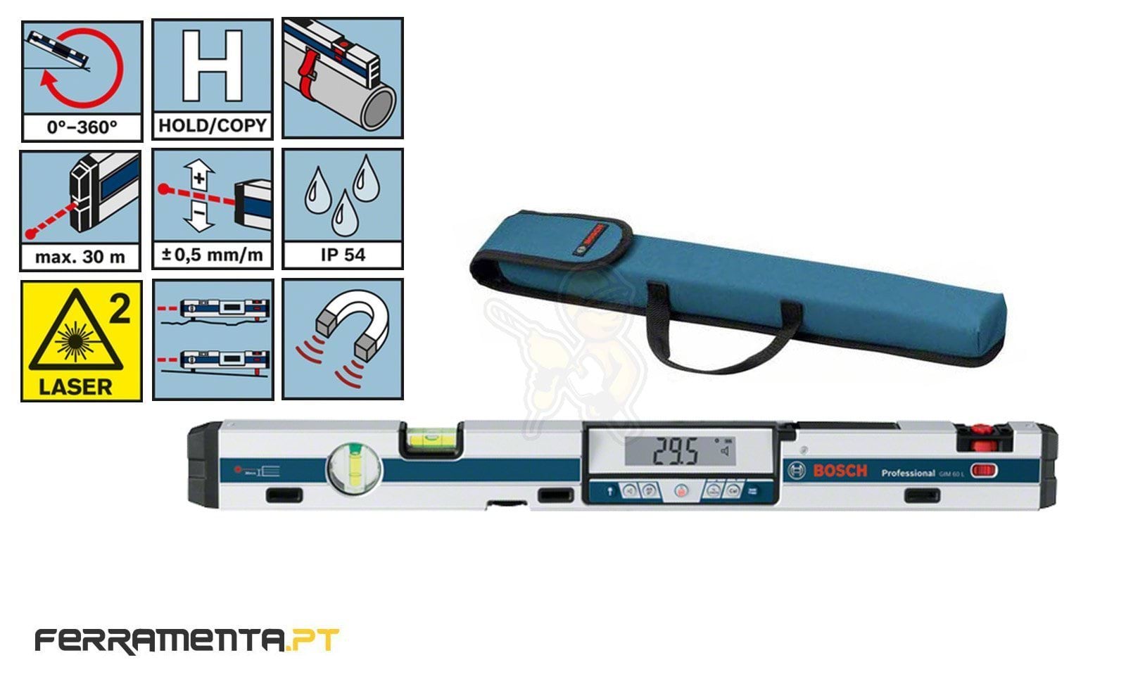 Medidor de inclinações digital GIM 60 L Profissional
