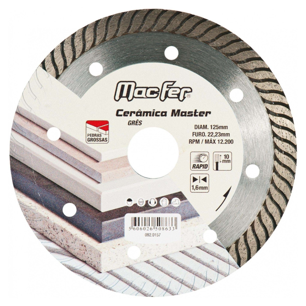 Disco Diamantado Cerâmica Master 115 x 10 mm Macfer 092.0156