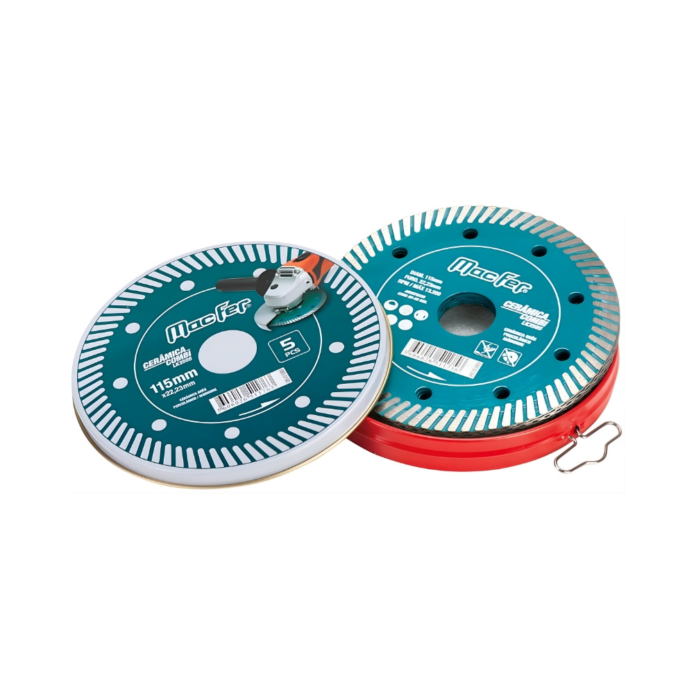Pack Disco Diamantado Cerâmica Combi LK2505 115 mm (5 Peças) Macfer 092.0192