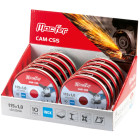 Pack Discos Abrasivos de Corte Inox CAM-CSS-10 125 x 1,0 x 22,23 mm (10 Peças) Macfer 166.0007