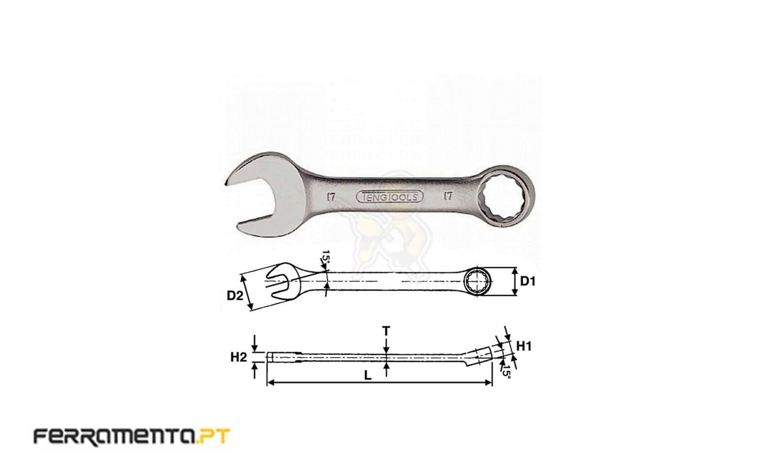Mini Chave de Boca Luneta 17 mm Teng Tools 6005M17