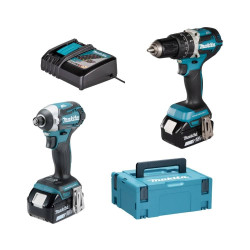 Berbequim DHP484 + Aparafusadora de Impacto DTD154Z Makita DHP484PRO5