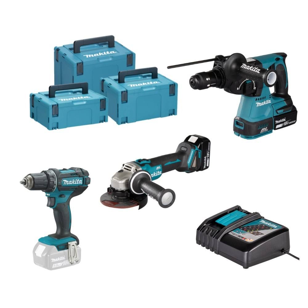 Kit Combo 18V DHR243Z + DHP482Z + DGA504Z Makita DHR243PRO4