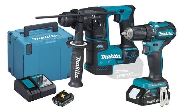 Kit Martelo Ligeiro 18V + Berbequim Aparafusadora 18V 40Nm Makita DLX2454AJ