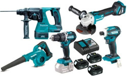 Kit Combo 5 Máquinas a Bateria 18V Para LSF Makita DLXLSF1