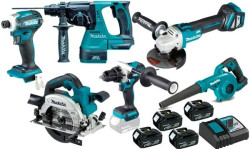 Kit Combo 6 Máquinas a Bateria 18V Para LSF Makita DLX6LSF2