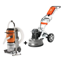 Polidora/Desbastadora de Pavimentos PG450 + Aspirador DE 130 H Husqvarna
